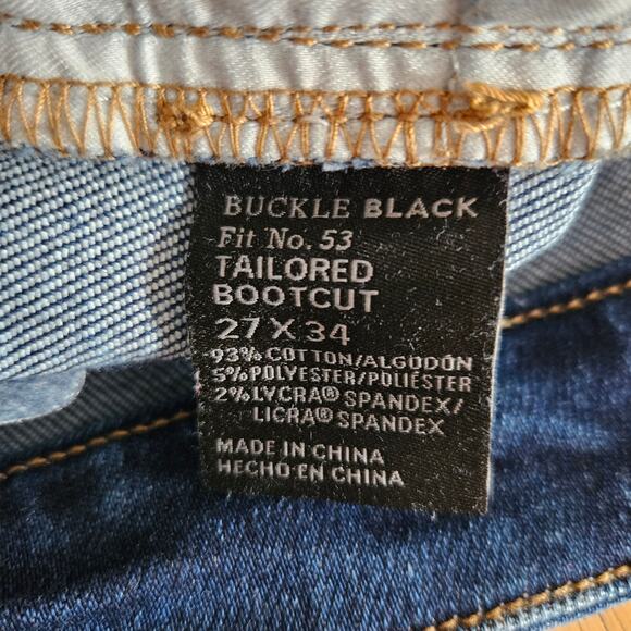 Buckle Black Tailored Bootcut Jeans Sz 27X34 Fit 53 EUC - Picture 6 of 9